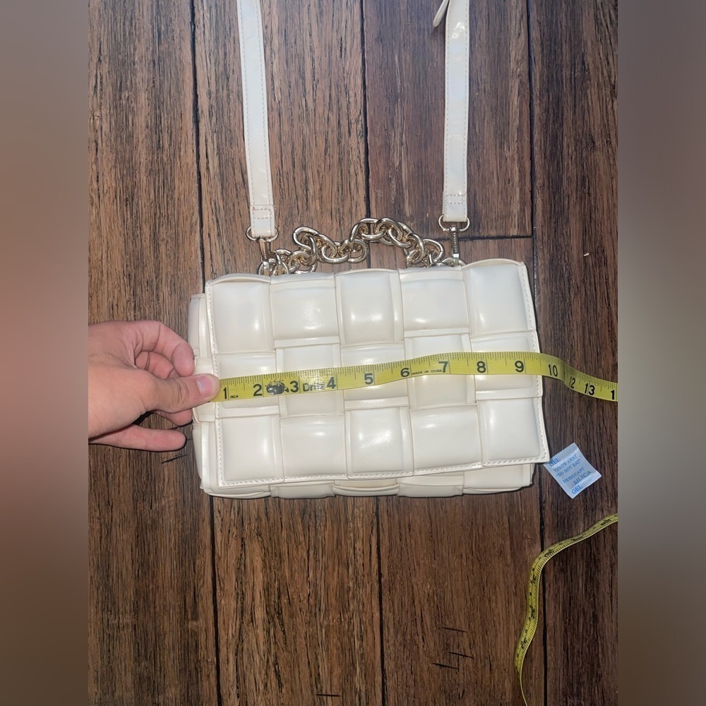 Fall bag 🔥 crossbody quilted Cream purse woven square bag bone chain strap bag - Picture 8 of 15